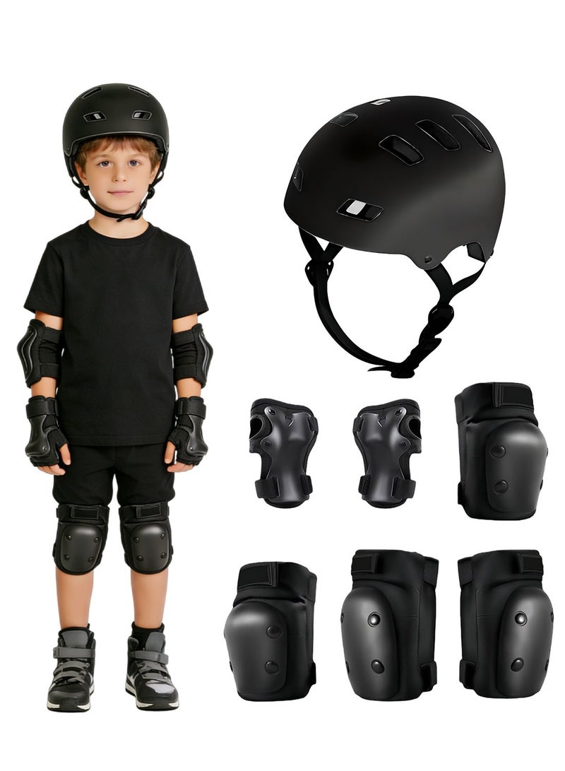MaBaby 7 in 1 Kids Helmet Adjustable Protective Sports Gear Set, Kids Bike Helmets, Kick Scooter, Inline Skate, with Knee Elbow Pads Wrist Guards, for Kids Ages 3-15 Boys and Girls(S Size: Head 50-54cm) - Image 1